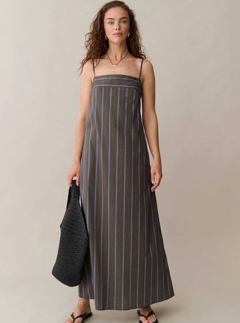 New few Moda Caara Corrine stripe cotton dress $222 sz L